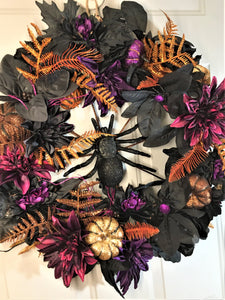 Spider Halloween Wreath 22"