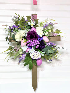 Eeaster-Joy To The World Easter Cross 24" L X 15" W