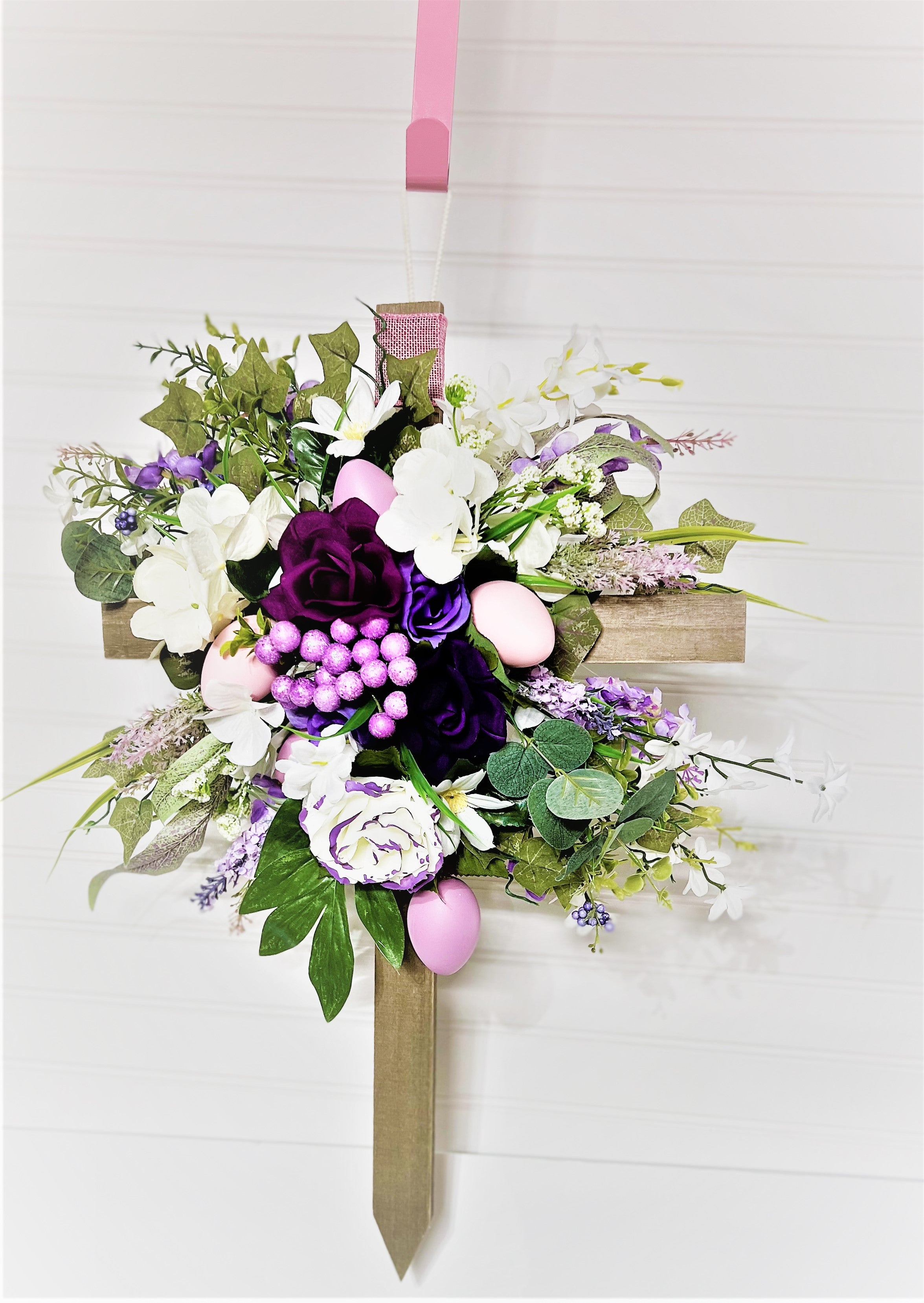 Eeaster-Joy To The World Easter Cross 24" L X 15" W