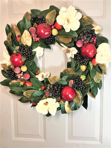 All Seasons Magnolia Wreath 26"