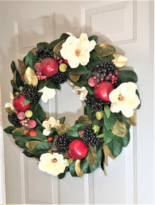 All Seasons Magnolia Wreath 26"