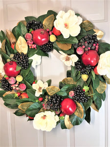 All Seasons Magnolia Wreath 26"