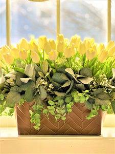 White Tulip Centerpiece 24" L X 18" W X 14" H