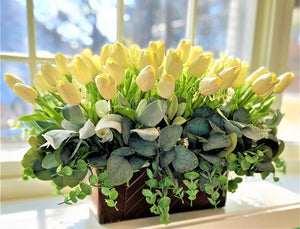 White Tulip Centerpiece 24" L X 18" W X 14" H