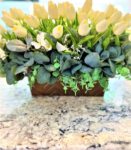 White Tulip Centerpiece 24" L X 18" W X 14" H