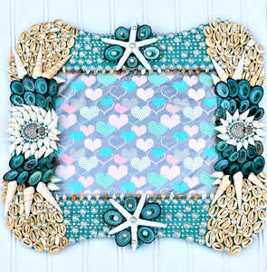 Sea Shell Picture Frame/Art, Wall Art, 15"L x 14"W  8x10 Photo