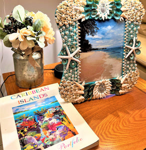 Sea Shell Picture Frame/Art, Wall Art, 15"L x 14"W  8x10 Photo