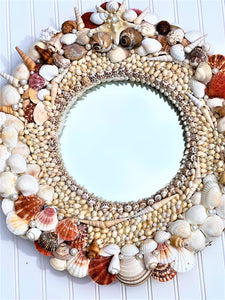 SeaShell Mirror, Round Wall Mirror, 24 " Diameter