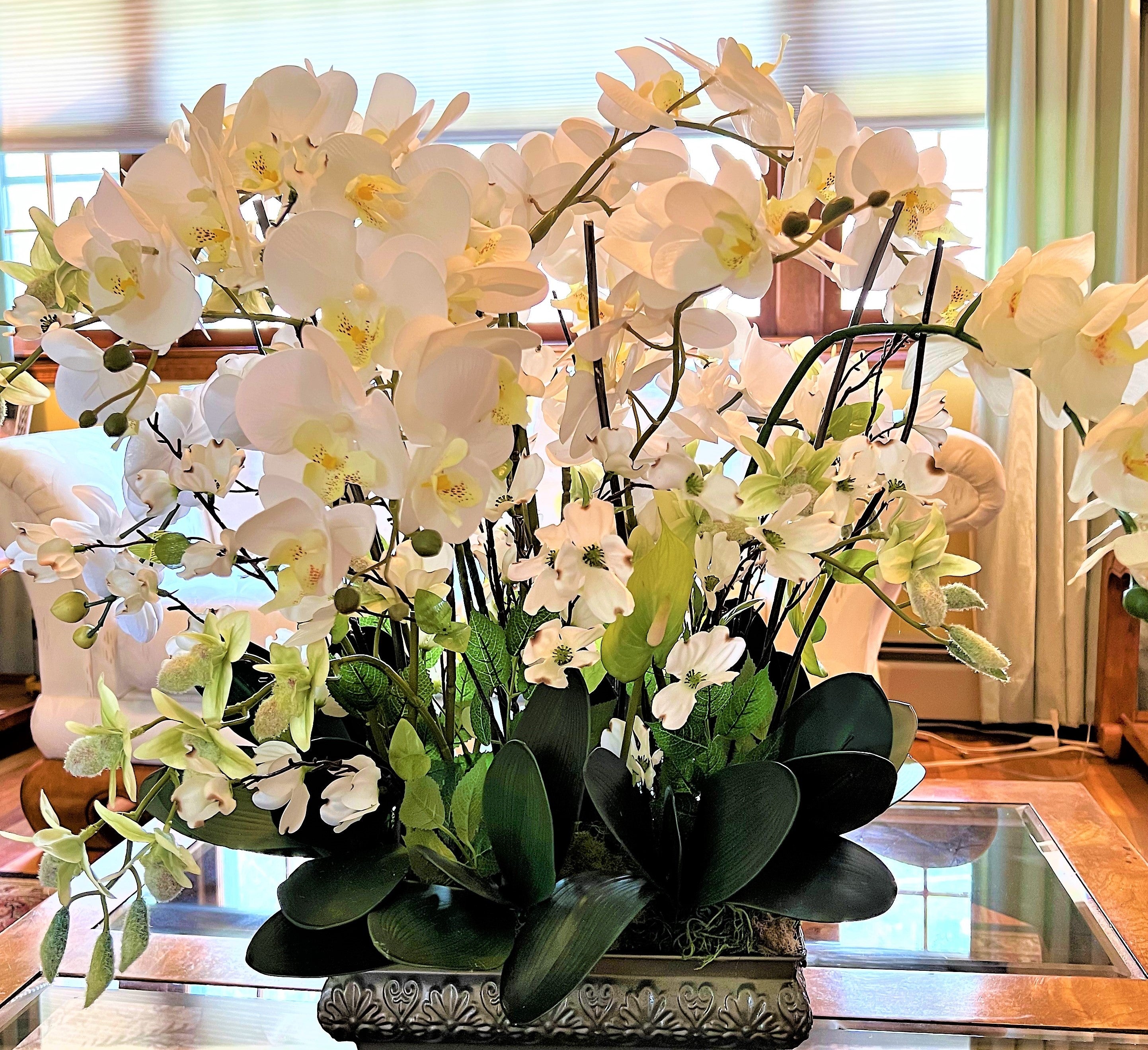 Centerpiece- Exotic & Graceful Orchid Centerpiece, 26"H X 30W X12" Vase