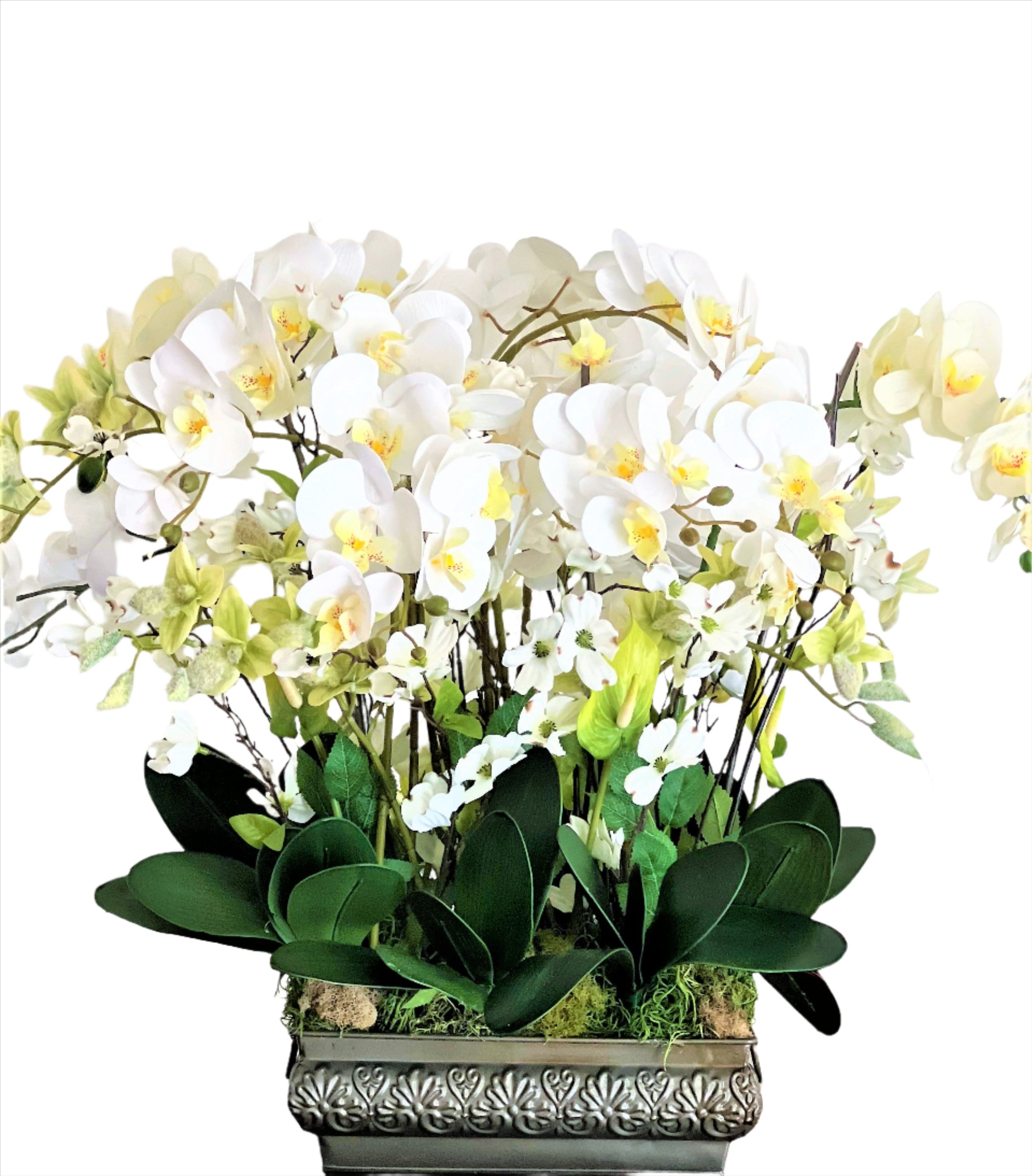 Centerpiece- Exotic & Graceful Orchid Centerpiece, 25"H X 30W X12" Base