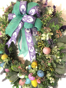 Spring-Summer Wreath -Easter Egg Wreath 25"
