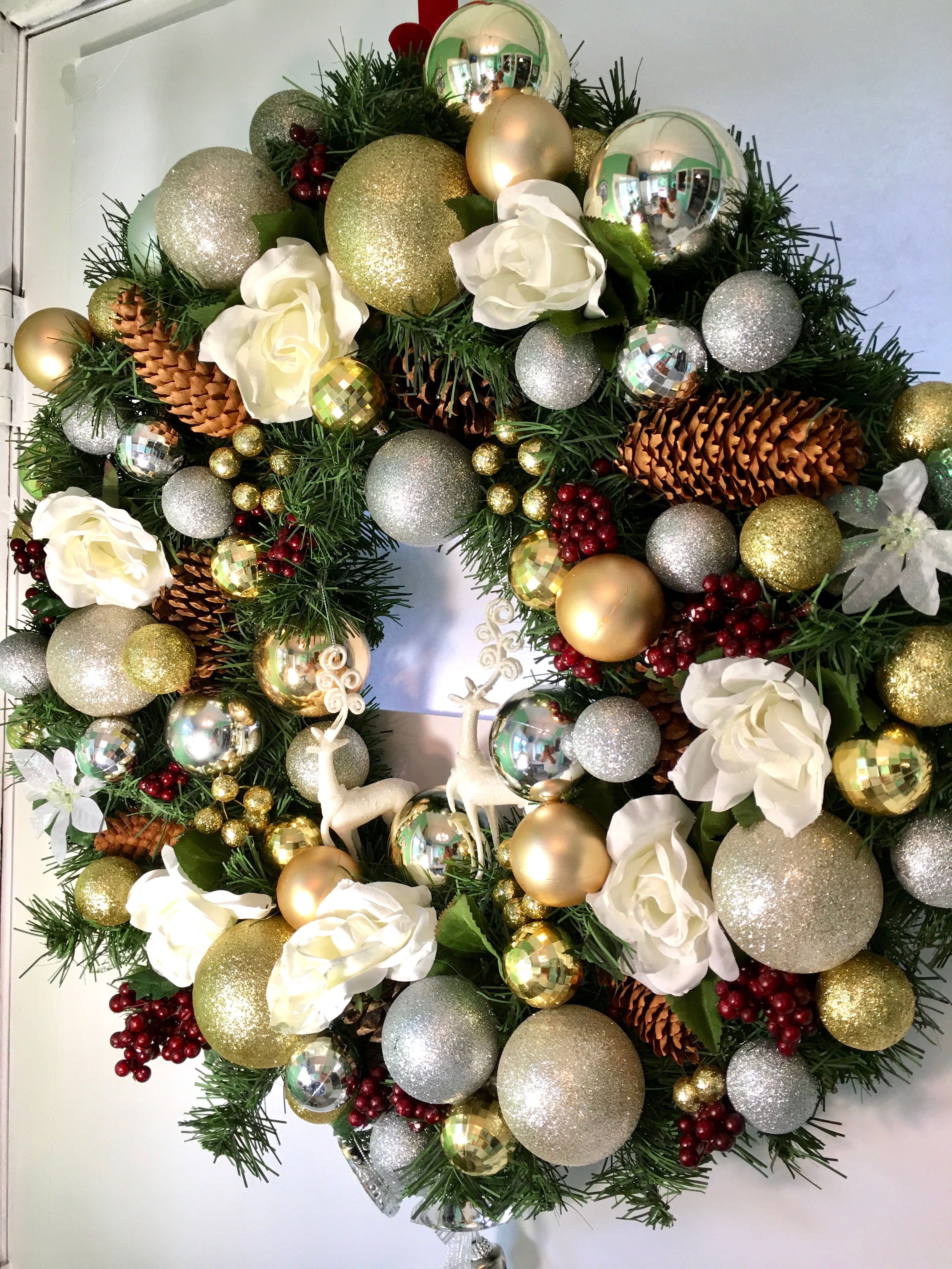 Multi Color Christmas Wreath 25"