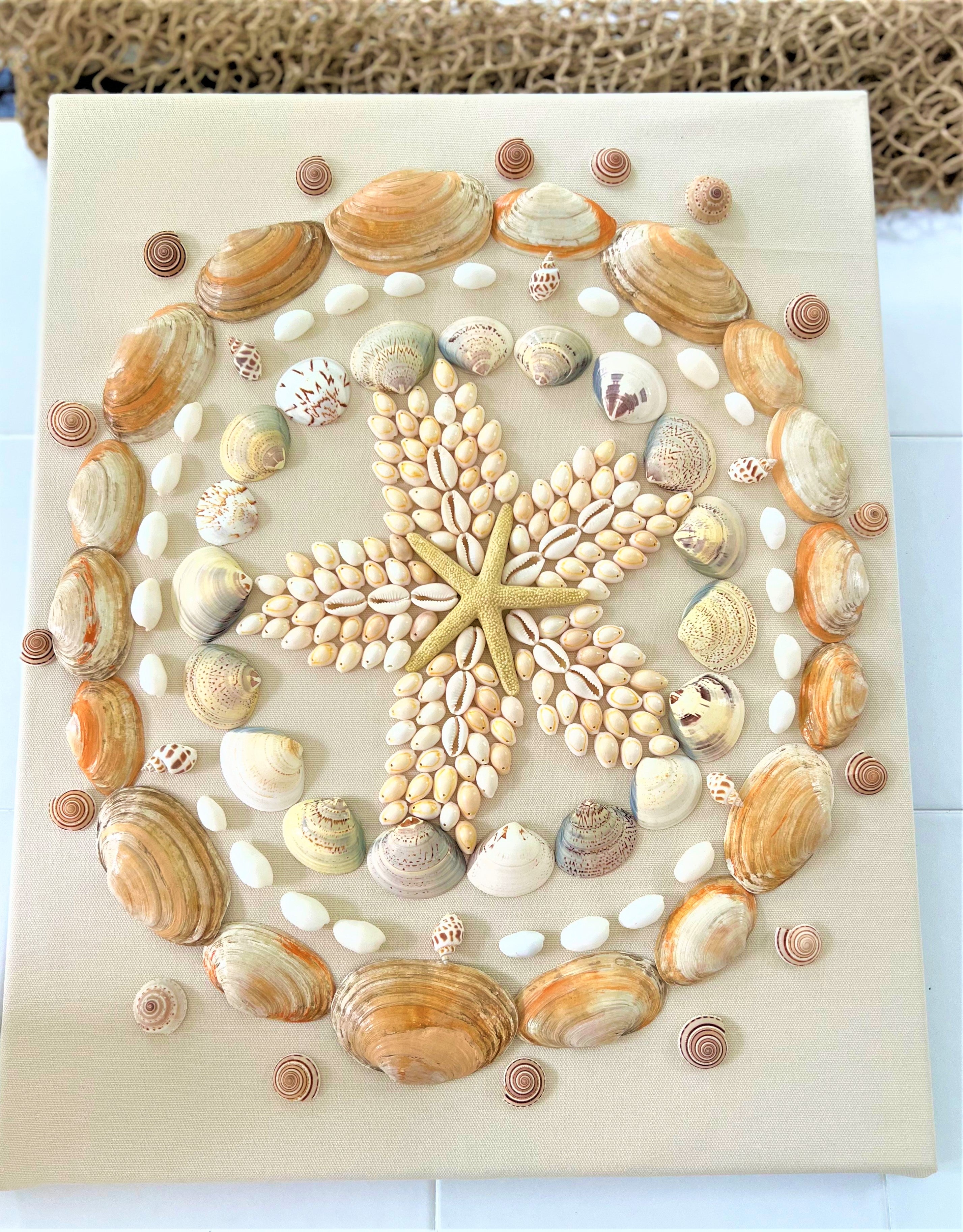 Coastal Wall Art Décor/ Sea Shell Art 16X20 Linen Canvas
