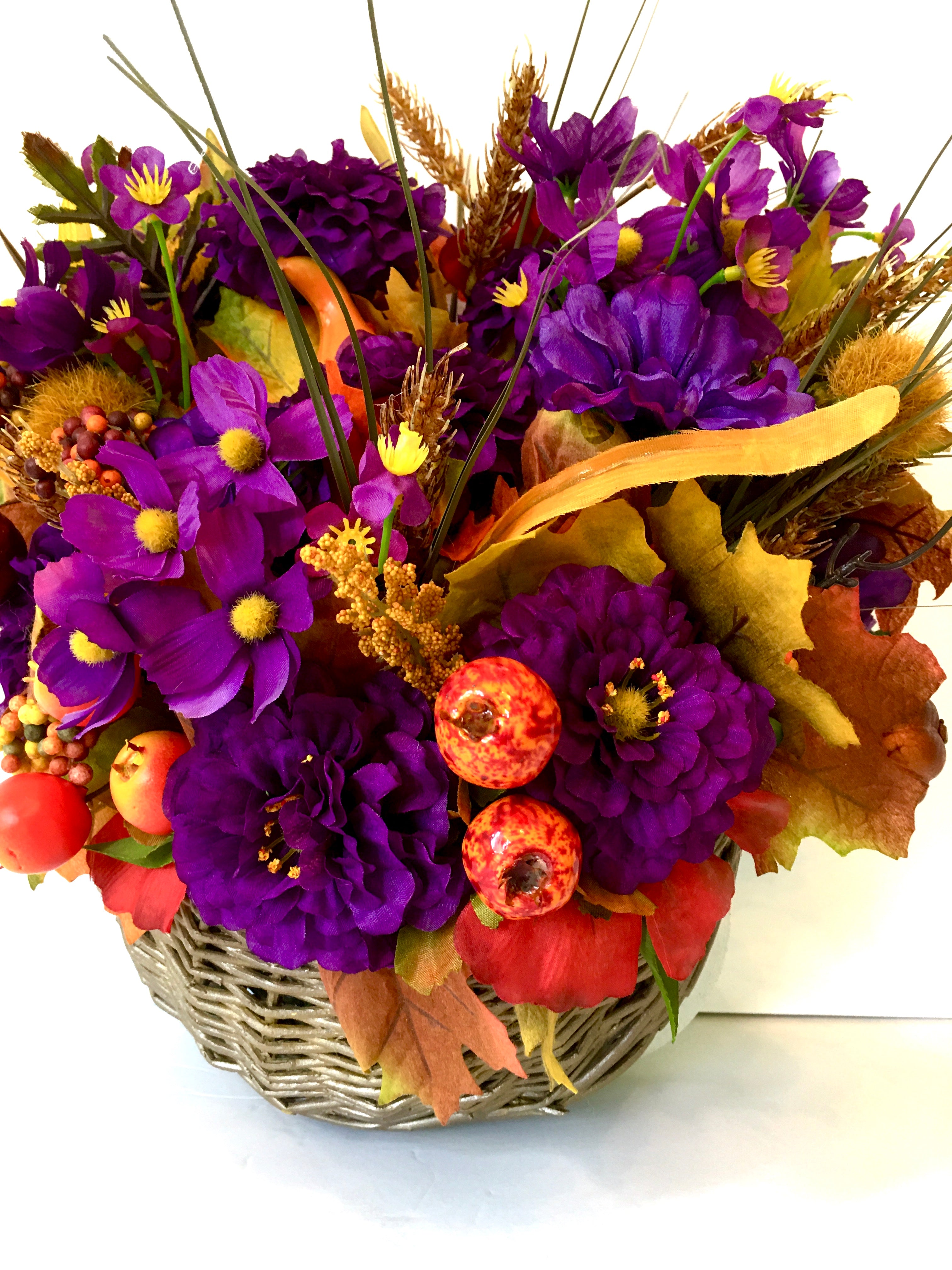 Hello Fall! Wicker Basket 18" H X 10 " W x 12 D