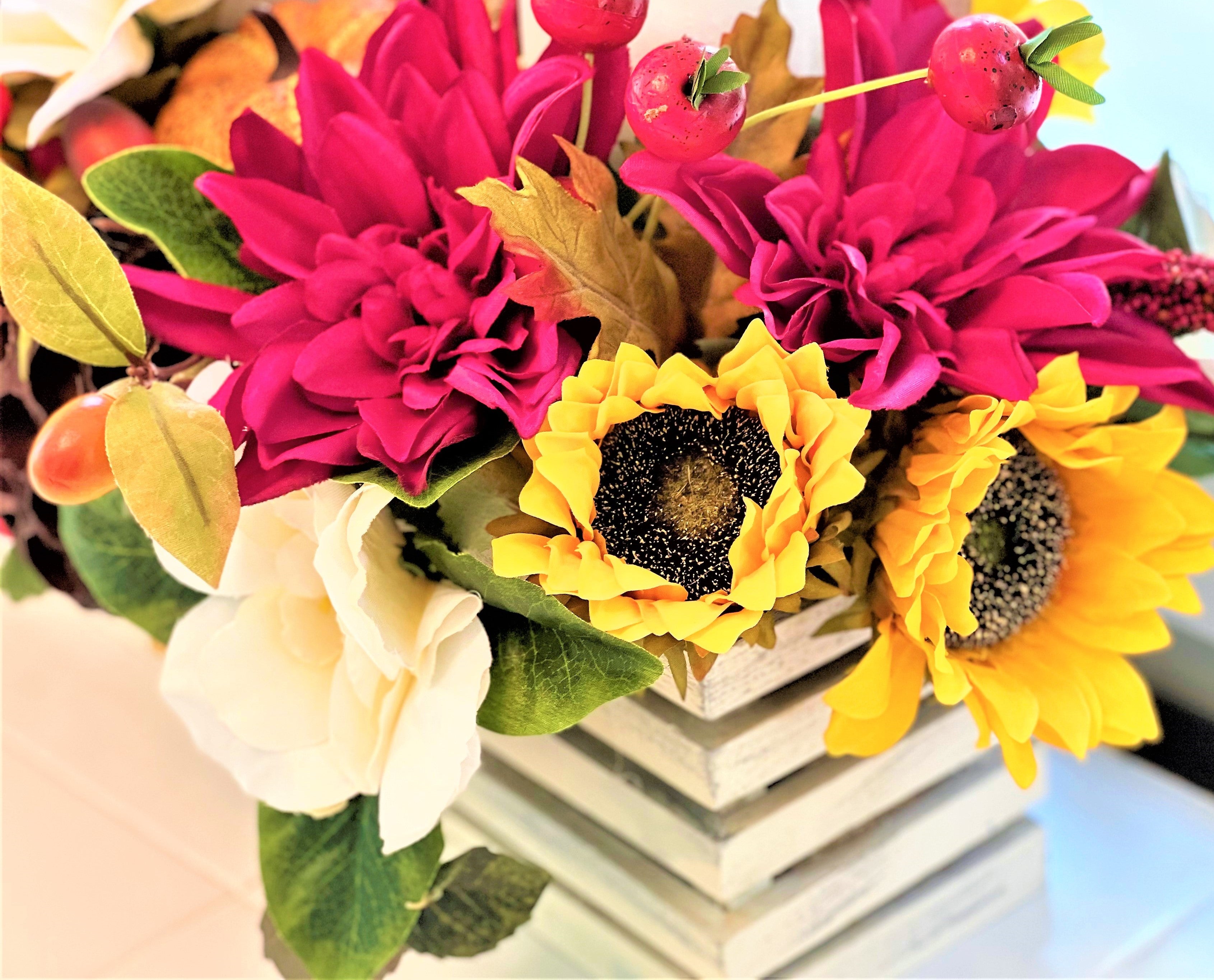 Rustic Fall Centerpiece, Candle Centerpiece  19" L X 15W X 12"