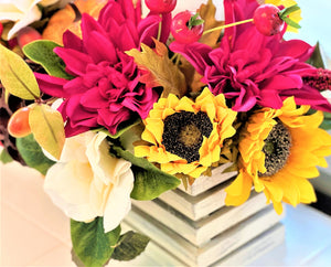 Rustic Fall Centerpiece, Candle Centerpiece  19" L X 15W X 12"