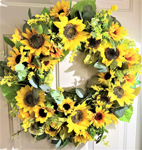 Sunflower Wreath 25 Inches Diameter