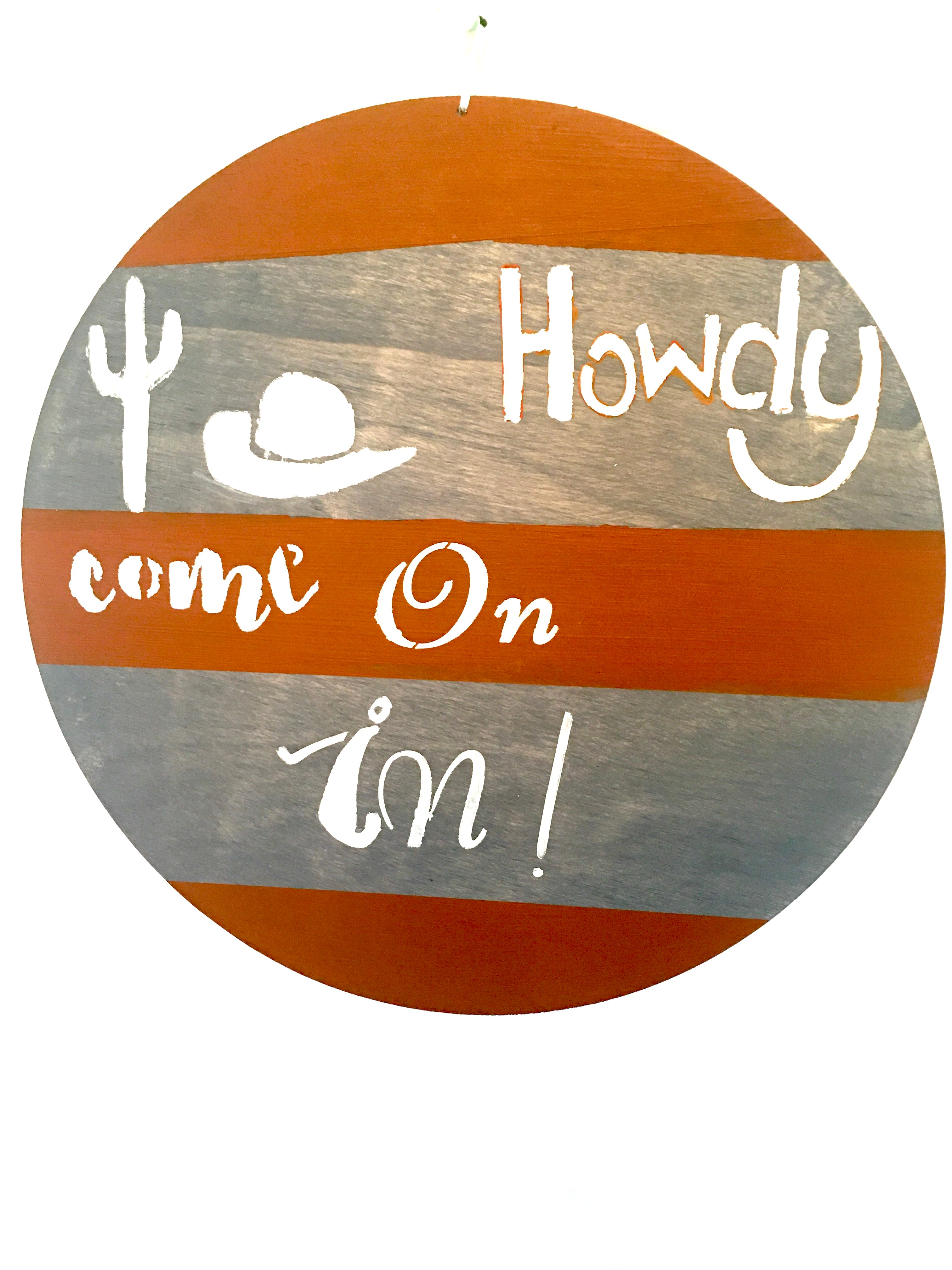 Howdy welcome front door sign, 12 x 12