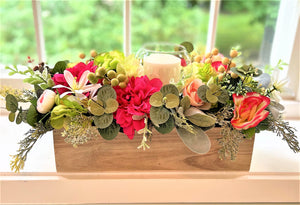 Candle Centerpiece Spring Summer-Arrangement- Approx. 24"