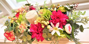 Candle Centerpiece Spring Summer-Arrangement- Approx. 24"