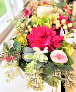 Candle Centerpiece Spring Summer-Arrangement- Approx. 24"