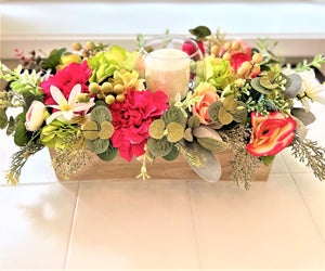 Candle Centerpiece Spring Summer-Arrangement- Approx. 24"