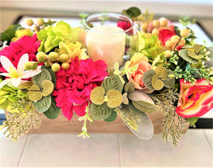 Candle Centerpiece Spring Summer-Arrangement- Approx. 24"