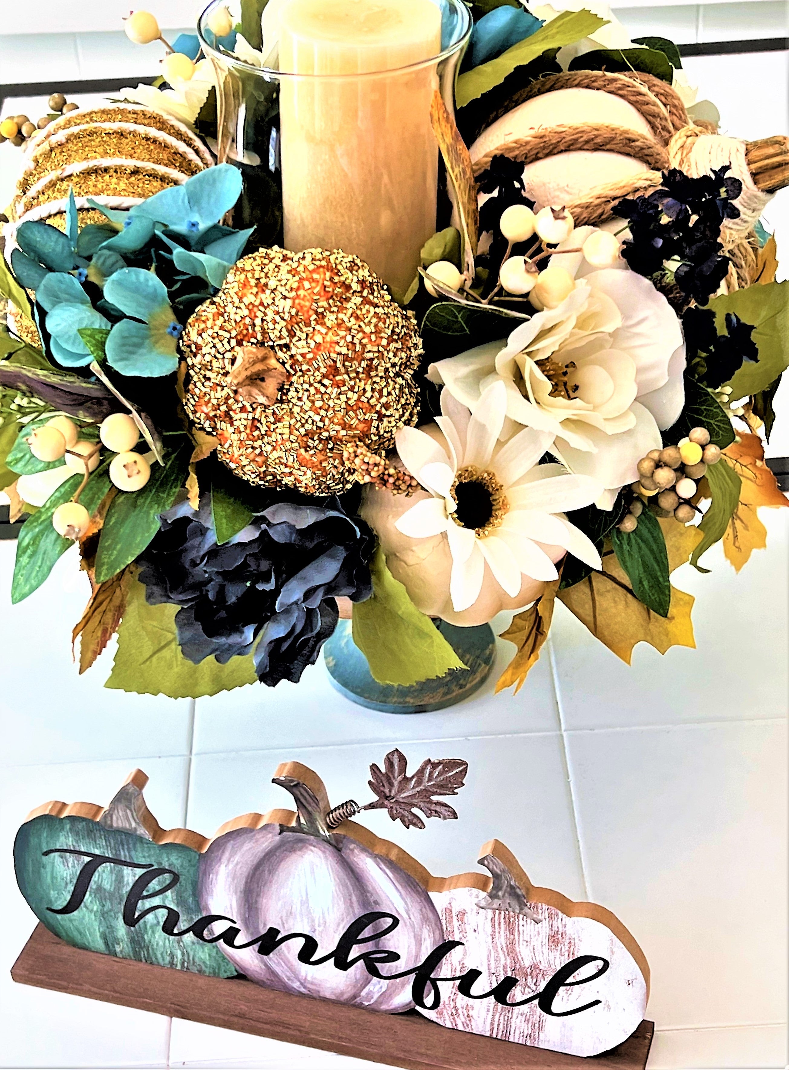 Centerpiece- Give Thanks Pumpkin Centerpiece 20" Diameter 16" H