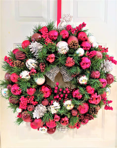 Traditional Holiday Wreath 25" Diameter X 8" depth