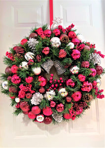 Traditional Holiday Wreath 25" Diameter X 8" depth