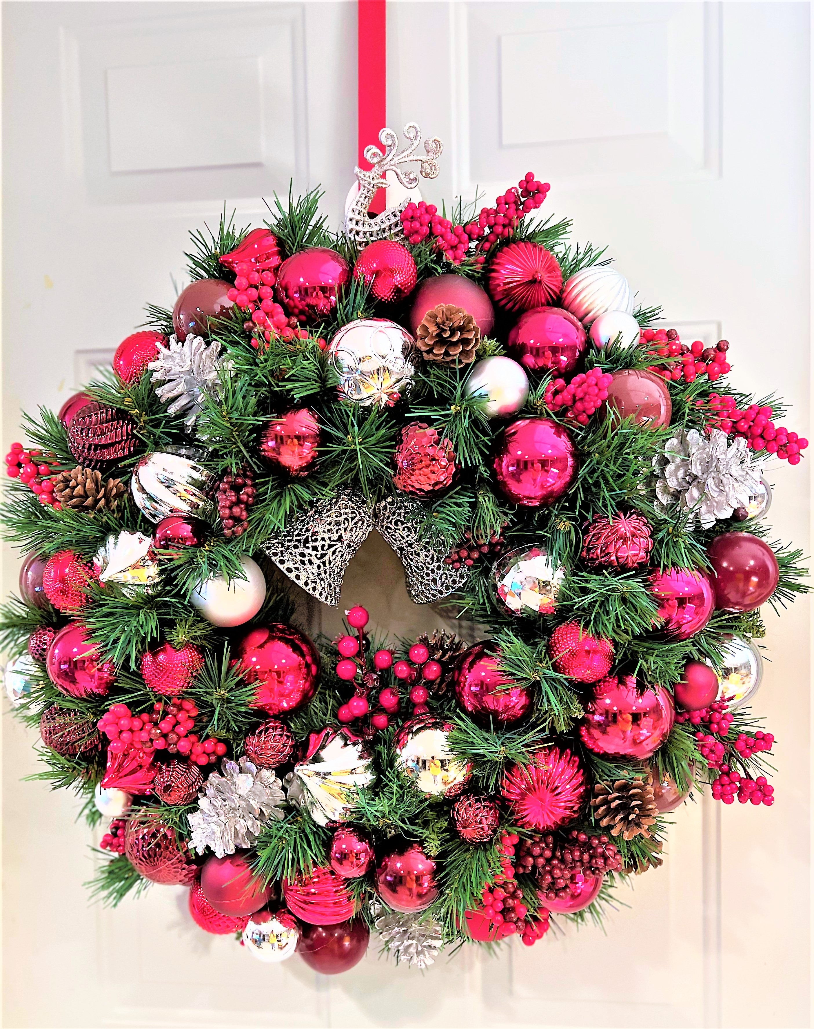 Traditional Holiday Wreath 25" Diameter X 8" depth