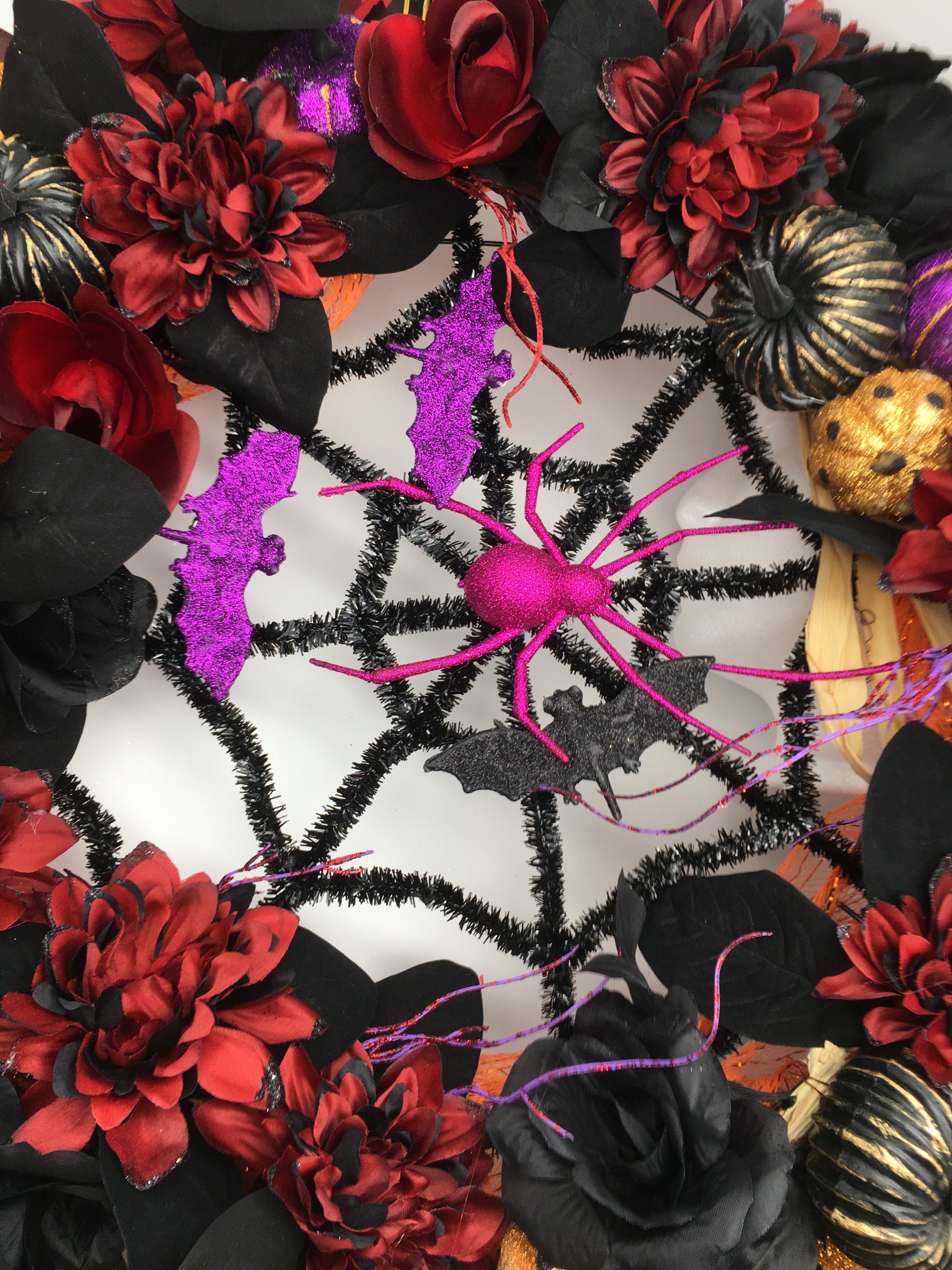 Halloween Spider Web Wreath 24"