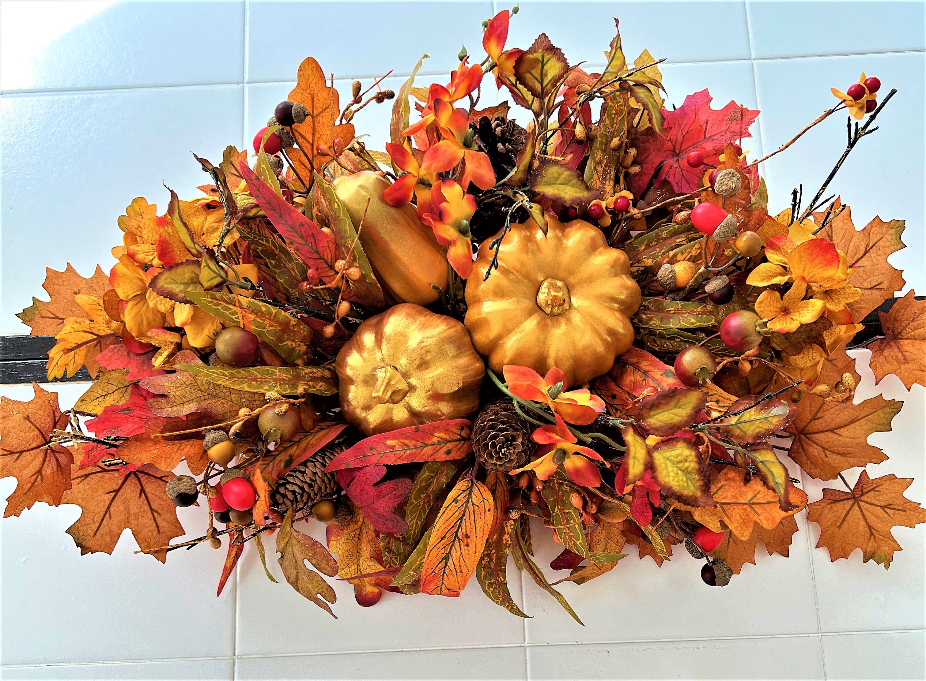 Pumpkin Harvest- Centerpiece- Table Décor- Thanksgiving Centerpiece 25" LX14"WX7" H