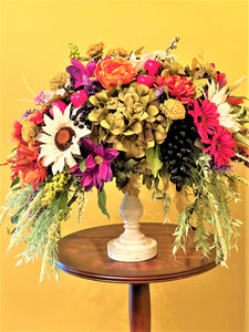 Fall-Elegant Faux Fall Floral Arrangement 25" High X 18" Wide X 18" deep