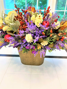 Fall Décor- Floor Fall flower arrangement- Large table Centerpiece  23" L X 18" W X 20" H