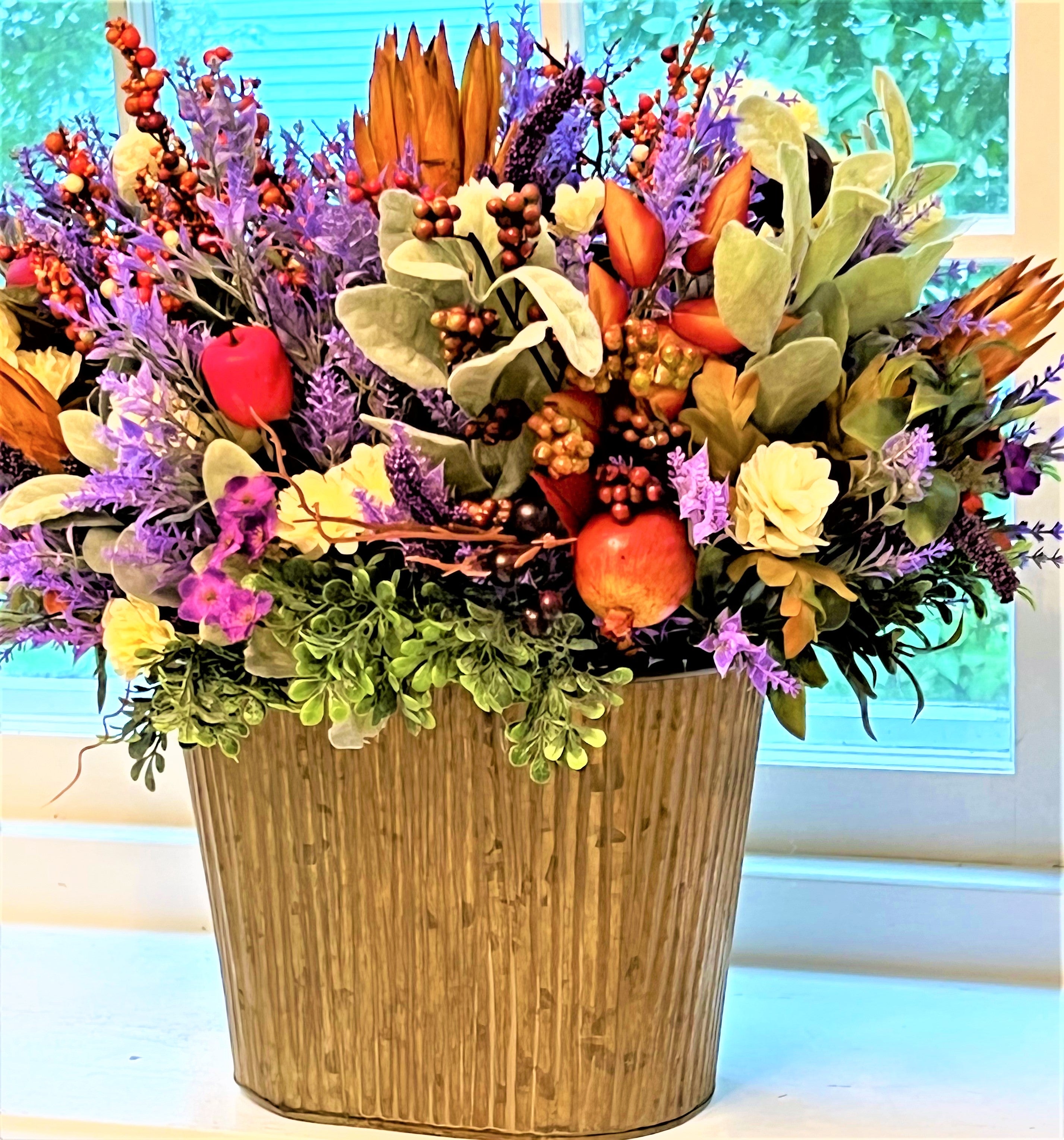 Fall Décor- Floor Fall flower arrangement- Large table Centerpiece  23" L X 18" W X 20" H