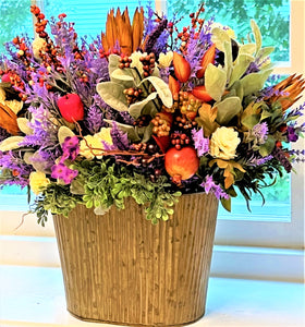 Fall Décor- Floor Fall flower arrangement- Large table Centerpiece  23" L X 18" W X 20" H