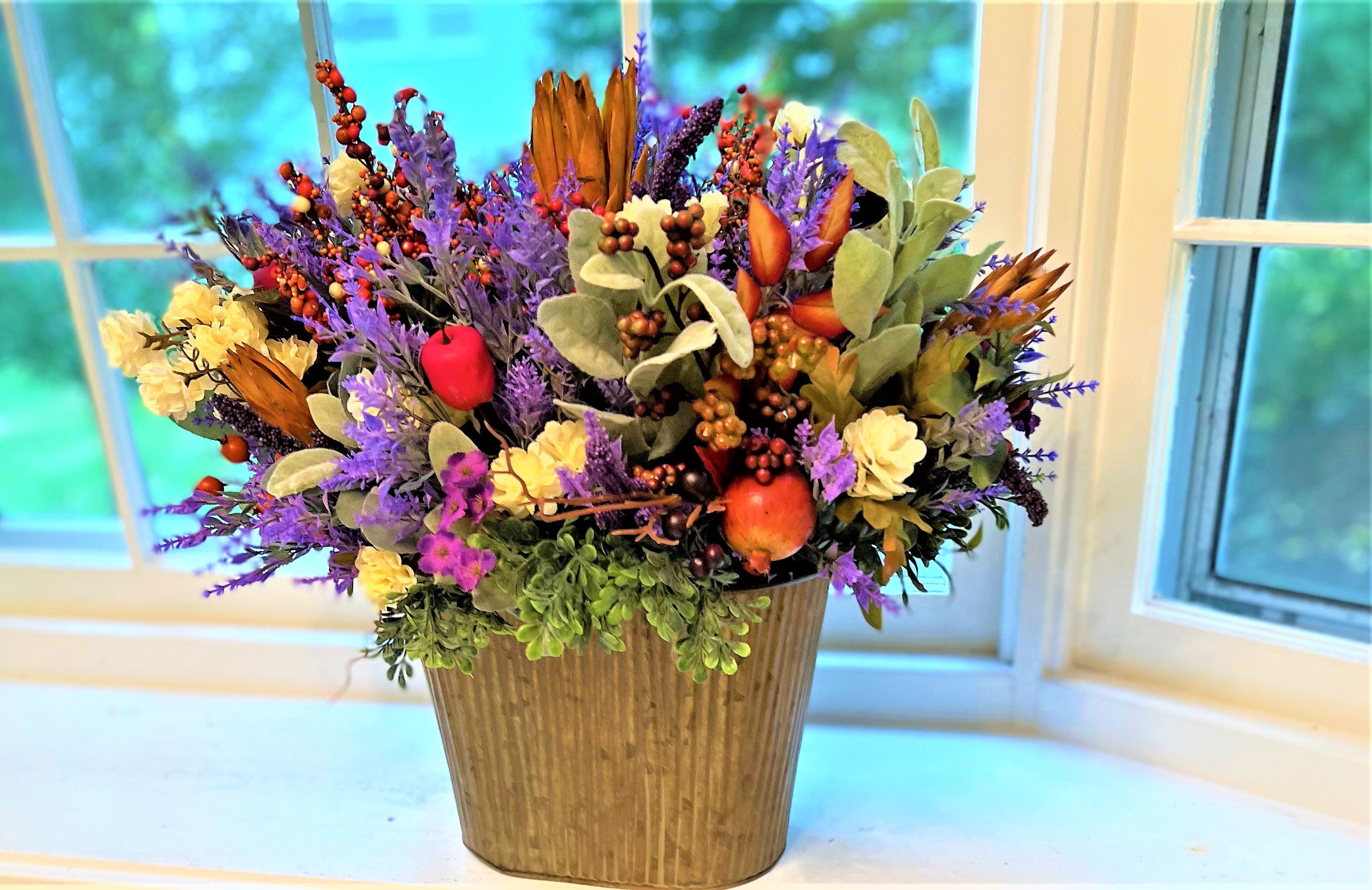 Fall Décor- Floor Fall flower arrangement- Large table Centerpiece  23" L X 18" W X 20" H