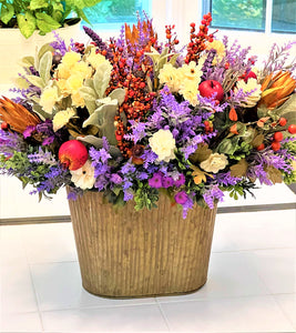 Fall Décor- Floor Fall flower arrangement- Large table Centerpiece  23" L X 18" W X 20" H