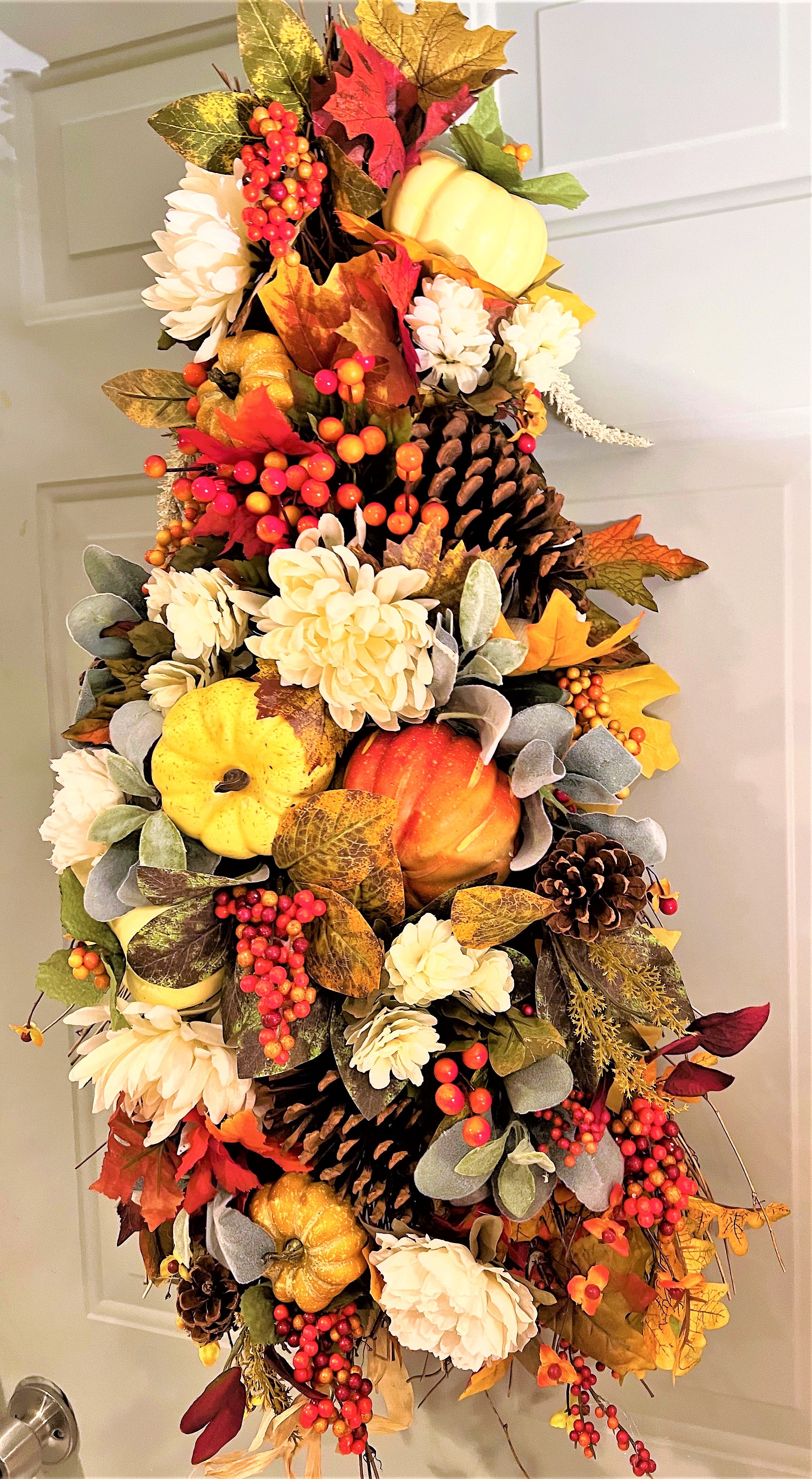 Fall Harvest Swag-  Front door Swag- 30" L X 15" W