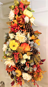 Fall Harvest Swag-  Front door Swag- 30" L X 15" W