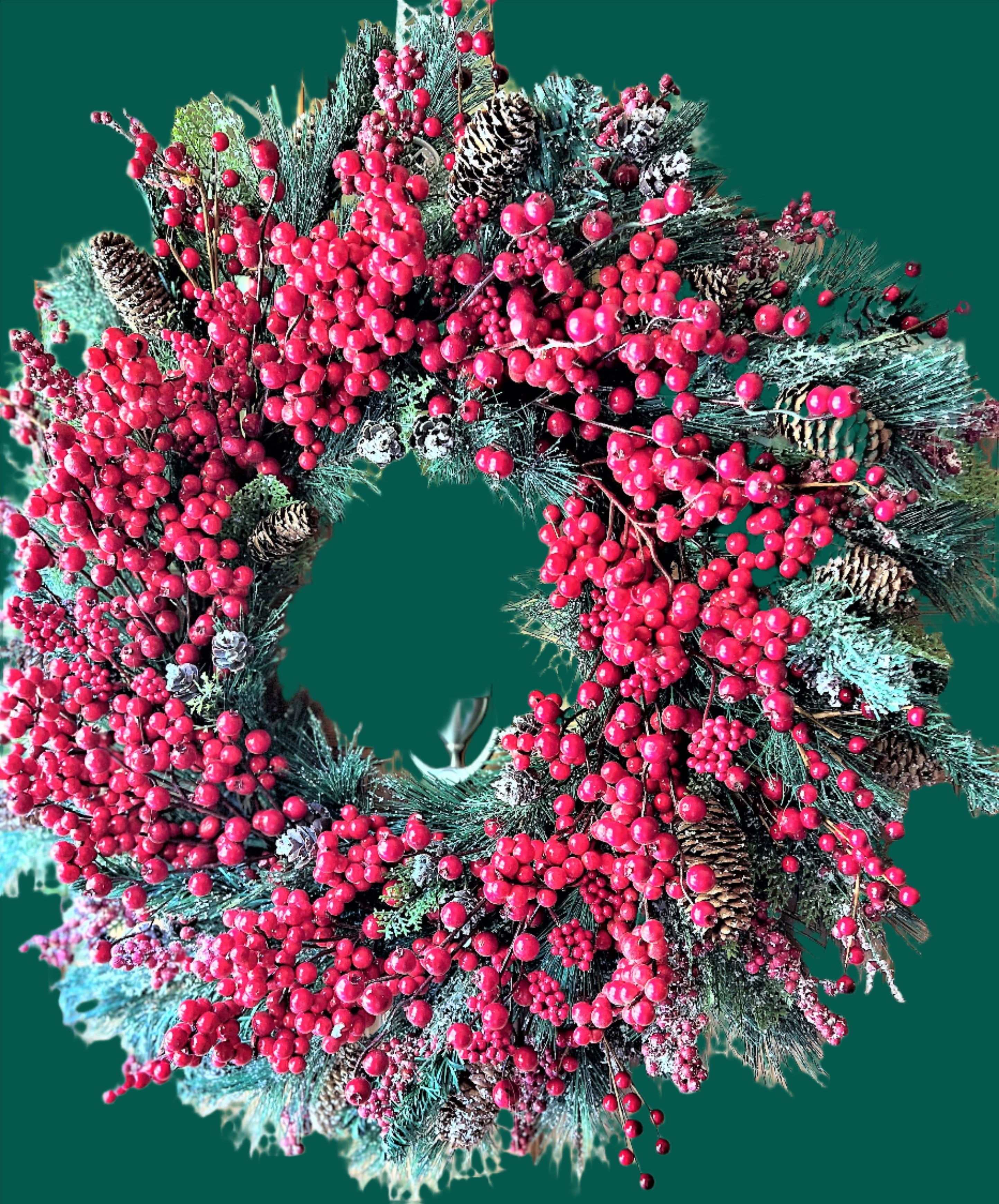 Winter Festive Berry Wreath-Christmas Season Wreath 28" diameter