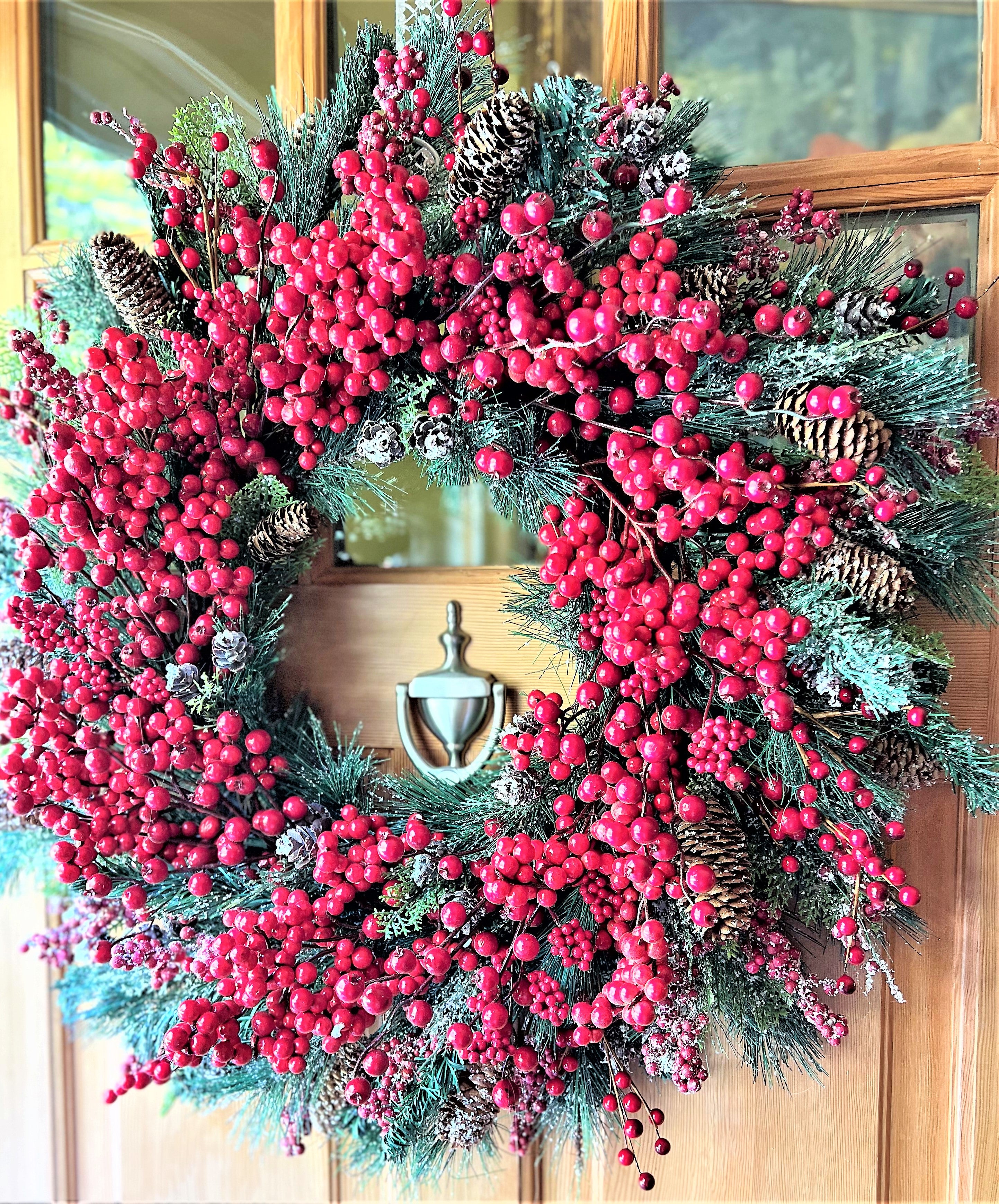 Winter Festive Berry Wreath-Christmas Season Wreath 28" diameter