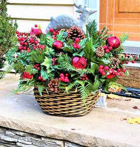 Christmas LED Battery Operated Reindeer Basket