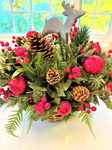 Christmas LED Battery Operated Reindeer Basket