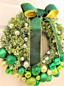 Christmas Classic Wreath- Flocked wreath 20" Diameter X 5" deep