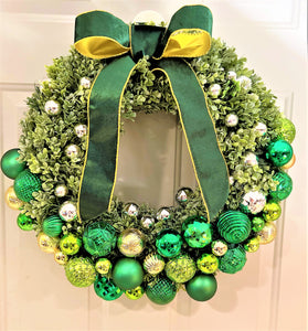 Christmas Classic Wreath- Flocked wreath 20" Diameter X 5" deep