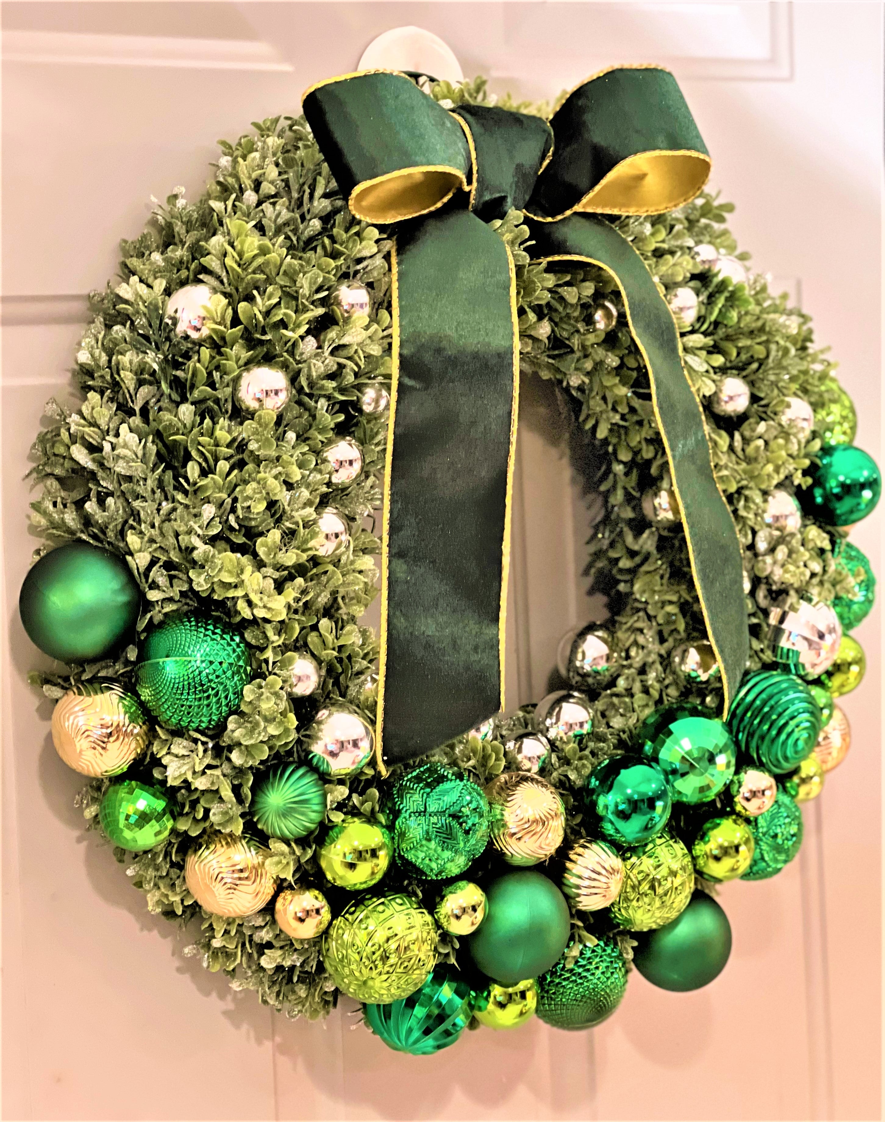 Christmas Classic Wreath- Flocked wreath 20" Diameter X 5" deep