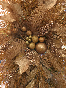"Golden Whispers: 40"L x 20"W Shimmering Grapevine Swag