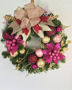 Lady in PINK Wreath 20"